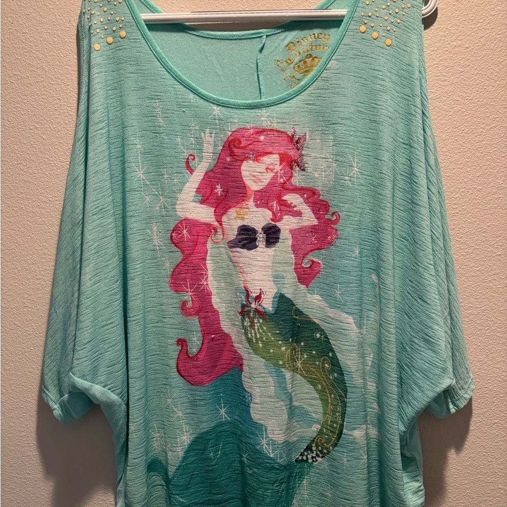 Vintage Disney Couture Ariel Little Mermaid Off The Shoulder Blouse